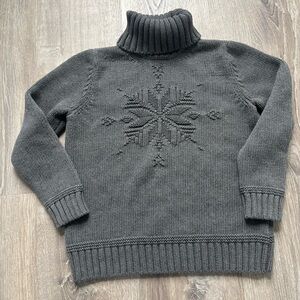 Lauren Ralph Lauren Gray Ribbed Snowflake Turtleneck Sweater - Size P/P